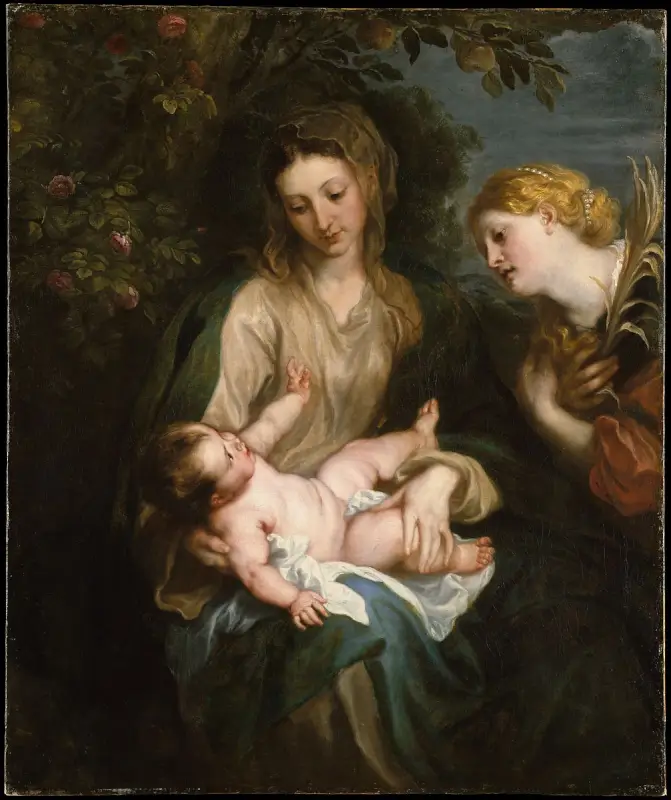 Virgin and Child with Saint Catherine of Alexandria- Anthony van Dyck (1630)