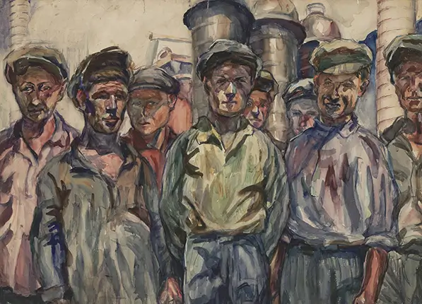 Workers of The Kerch Factory - Aristarkh Vasilyevich Lentulov (1930)