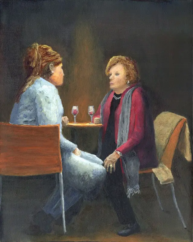 Two Women Talking - Peter Worsley