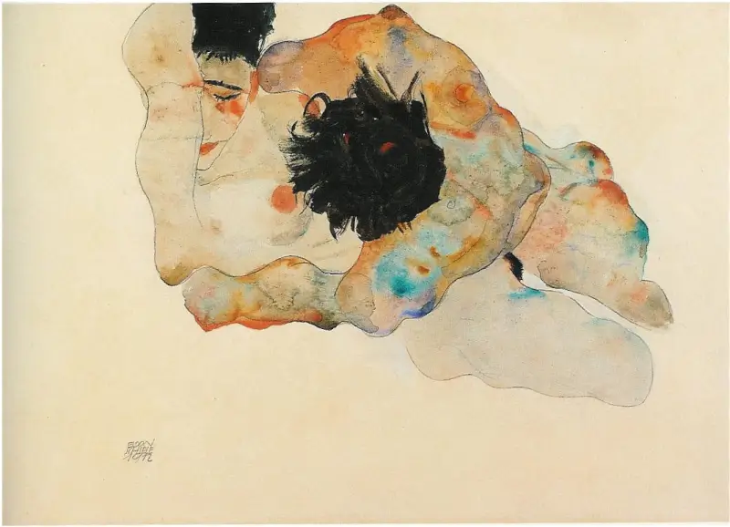 Schiele's Embrace - Egon Schiele