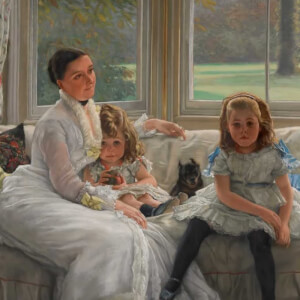 Portrait of Mrs Catherine Smith Gill and Two of her Children - James Tissot (1877)