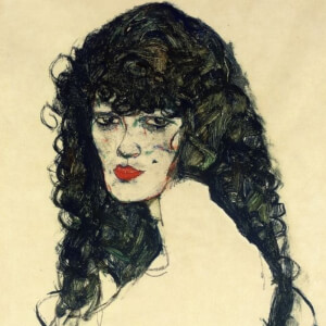Portrait of a Woman with Black Hair - Egon Schiele