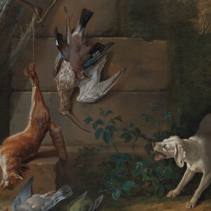 Dog Guarding Dead Game- Jean Baptiste Oudry (1753)
